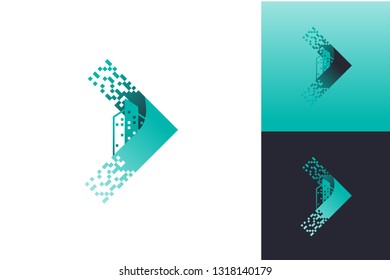 Arrow Town Pixel Logo Inspirations Template