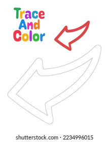 Arrow tracing worksheet for kids