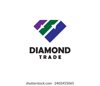 arrow trade statistic diamond logo icon symbol design template illustration inspiration