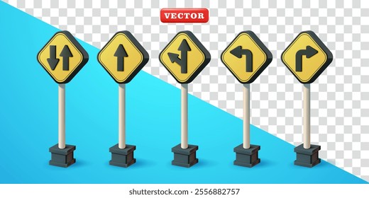 Arrow, traffic sign symbol. 3d vector, Suitable for design elements