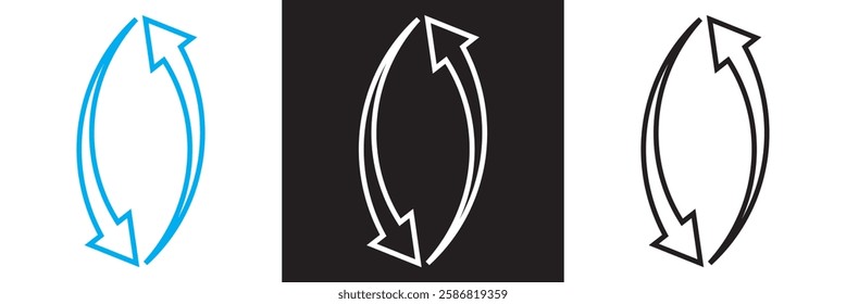 Arrow transfer icon.  isolated on white and black background. Vector illustration. EPS 10