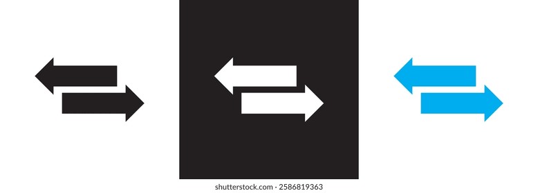 Arrow transfer icon.  isolated on white and black background. Vector illustration. EPS 10