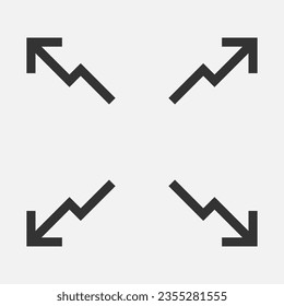 Arrow trend grow up and down icon