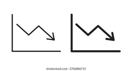 Pfeil-Trend-Down-Symbolsammlung. moderne einfache Symbole für das Web