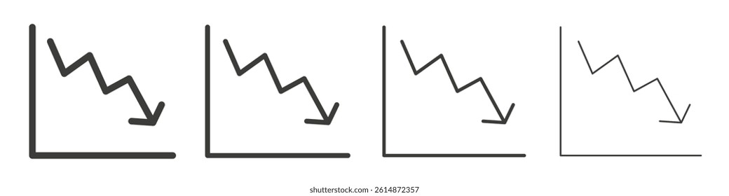 Arrow trend-down icon collection for website designs