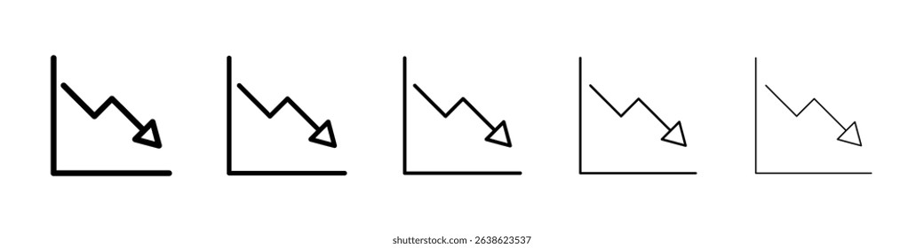 Arrow trend-down icon concept. graphic design, logo, Web, UI.