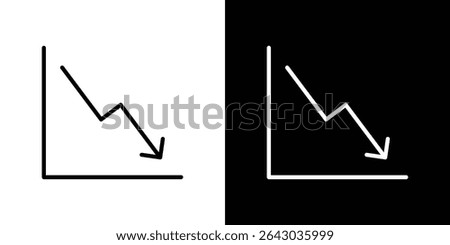 Arrow trend-down icon Flat style logo vector. perfect for UI designs