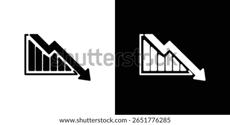 Arrow trend-down icon of a flat style vector