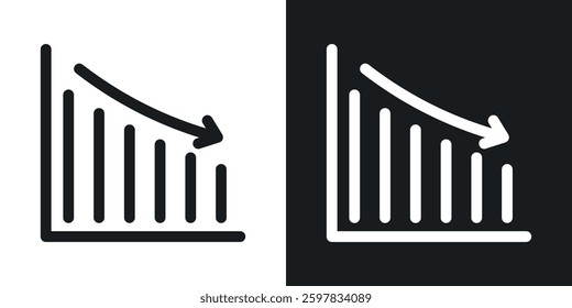 Arrow trend-down icon symbol collection on white background.