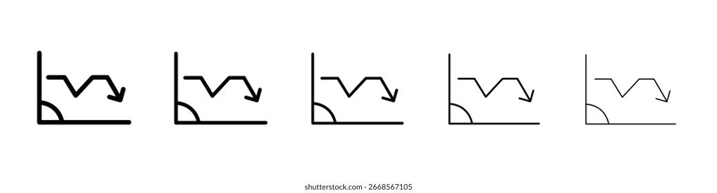 Arrow trend-down icon Symbol concept for web design.simple line vector icon. logo illustration.