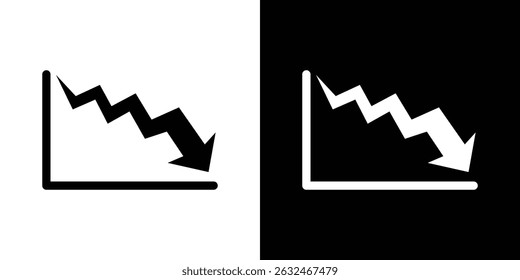 Arrow trend-down icon Vector in flat style. Collection silhouettes