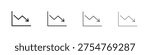 Arrow trend-down icons set. Set of line vector icon with editable stroke