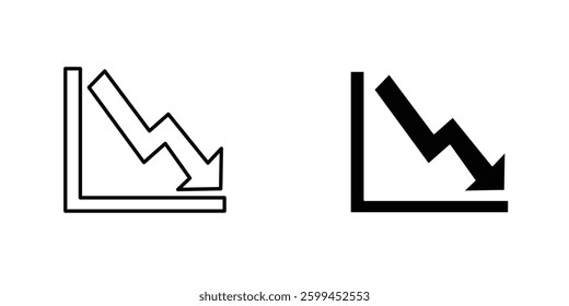 Arrow trend-downicons for ui. vector illustration