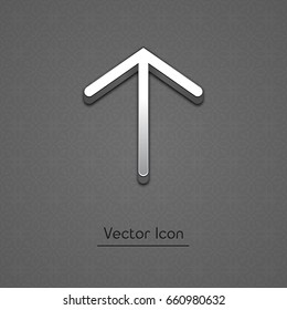 Arrow trendy 3d style vector icon. Raised symbol illustration. Eps 10. Arrow symbol vector icon for your web site design, internet, graphic interface, business.