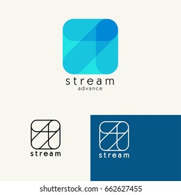 Arrow . Trendy minimalistic template design for logos, emblems, symbols, Icon. Vector elements with business card .
