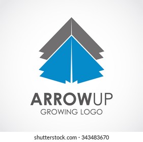 Arrow up of triangle abstract vector and logo design or template growing business icon of company identity symbol concept