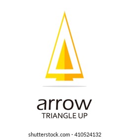 Arrow of triangle up connect abstract vector and logo design or template link business icon of company identity symbol concept