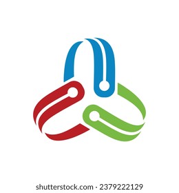 diseño vectorial del logotipo de conexión triangular de flecha