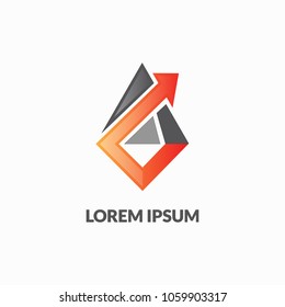 arrow triangle line vector logo