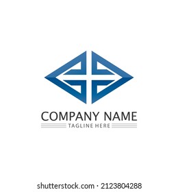 Arrow and triangle logo design vector illustration icon Logo symbol Template design