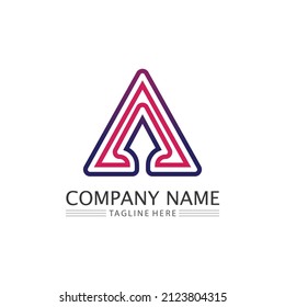 Arrow and triangle logo design vector illustration icon Logo symbol Template design
