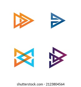 Arrow and triangle logo design vector illustration icon Logo symbol Template design