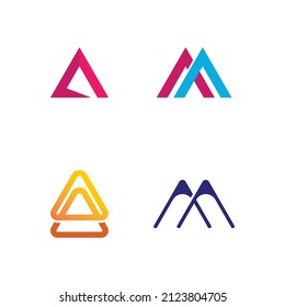 Arrow and triangle logo design vector illustration icon Logo symbol Template design