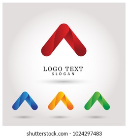 Up Arrow Triangle Logo. Symbol & Icon Vector Template.