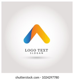 Up Arrow Triangle Logo. Symbol & Icon Vector Template.