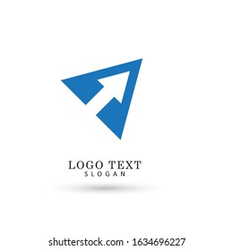 Arrow In Triangle Logo. Symbol & Icon Vector Template.