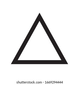 Up arrow triangle or pyramid line art vector icon for apps and websites.