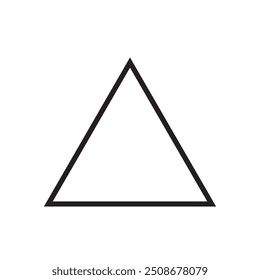 Up arrow triangle or pyramid line art vector icon for apps and websites.