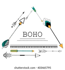 Arrow for Tribal boho style background in vector