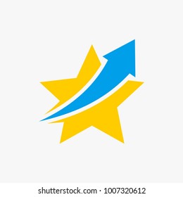 Arrow trough  star vector icon