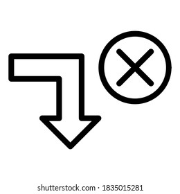 Arrow Turn Avoid Obstacle Outline Icon