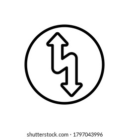 Arrow turn up and down icon. Simple line, outline vector elements of pointer icons for ui and ux, website or mobile application