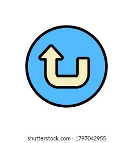 Arrow turn and up icon. Simple color with outline vector elements of pointer icons for ui and ux, website or mobile application