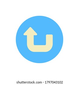 Arrow turn and up icon. Simple color vector elements of pointer icons for ui and ux, website or mobile application