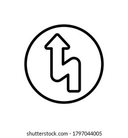Arrow turn and up icon. Simple line, outline vector elements of pointer icons for ui and ux, website or mobile application