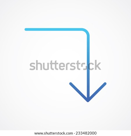 Arrow Turn Left to Down icon. Vector illustration for web sites and mobile applications. Simple Flat Metro design style. ESP10