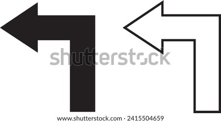 Arrow Turn Left Icon. turn left arrow. 