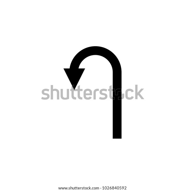 arrow turn\
to left icon. Element different kinds of arrows for mobile concept\
and web apps. Icon for website design and development, app\
development. Premium icon on white\
background