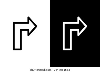Pfeil Nach rechts Schwarzer Umriss Symbol