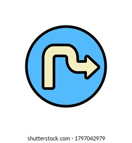 Arrow turn and right icon. Simple color with outline vector elements of pointer icons for ui and ux, website or mobile application