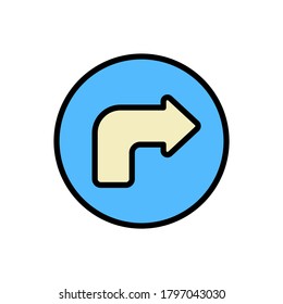 Arrow turn and right icon. Simple color with outline vector elements of pointer icons for ui and ux, website or mobile application