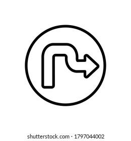 Arrow turn and right icon. Simple line, outline vector elements of pointer icons for ui and ux, website or mobile application