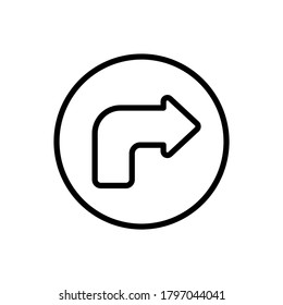 Giro de flecha e icono derecho. Línea simple, contorno de elementos vectoriales de iconos de puntero para ui y ux, sitio web o aplicación móvil