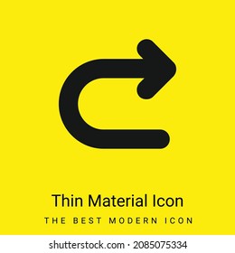 Arrow Turning To Right minimal bright yellow material icon