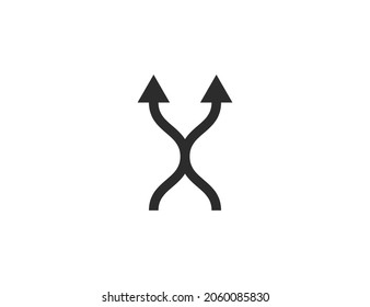 Arrow, two way, direction icon. Vector illustration. Flat design.
