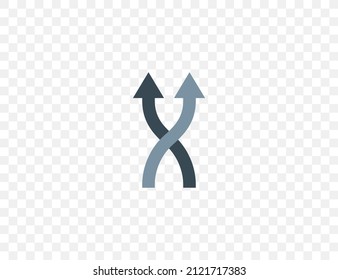 Arrow, two way, direction icon. Vector illustration. Flat design.